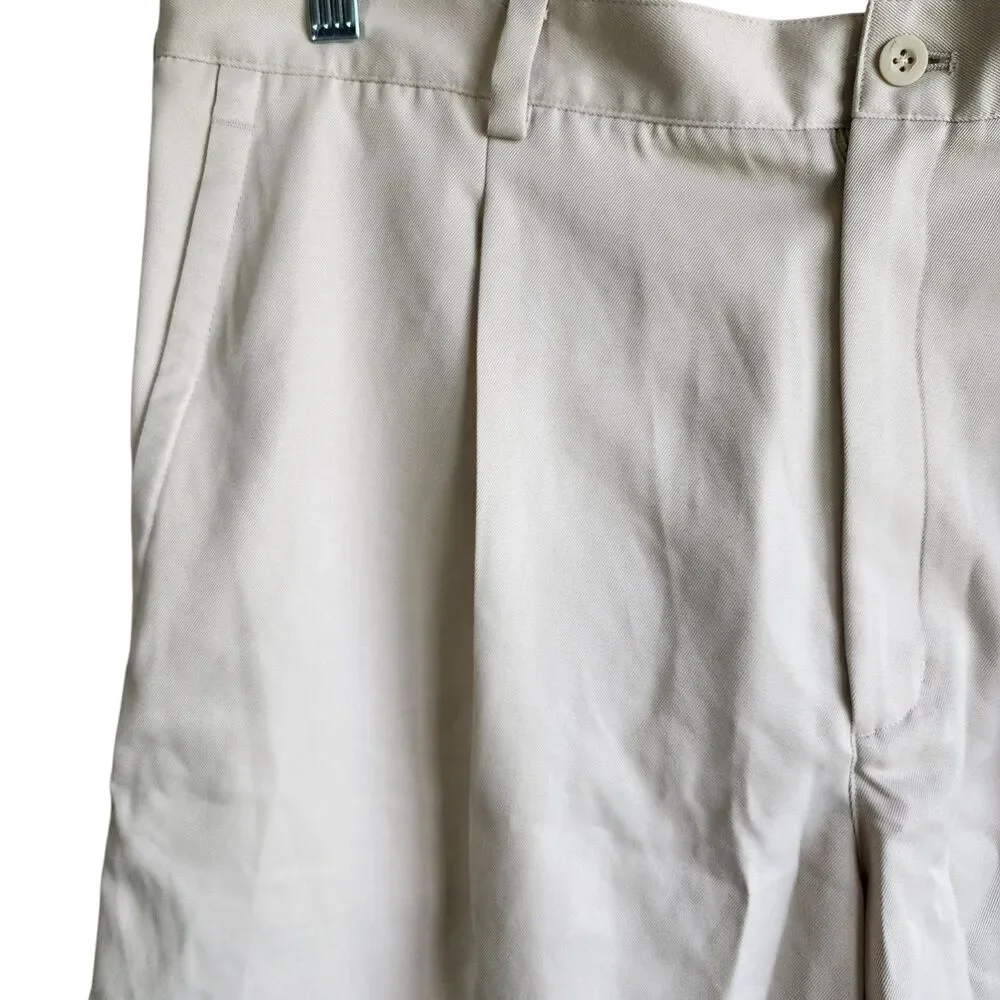 Nike Golf Shorts Mens Size 38 Tan Dri-Fit Performance Pleated Front Pockets